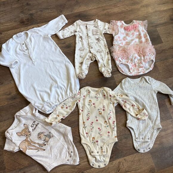 Lot of 6 Baby Outfits Various Sizes & Brands see INFO Bambi Thumper Pink Tutu - Picture 1 of 17